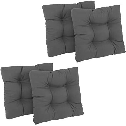 19-Inch Squared Twill Tufted Dining Chair Cushions (Set Of 4)  94005-4Ch-Tw-Gy