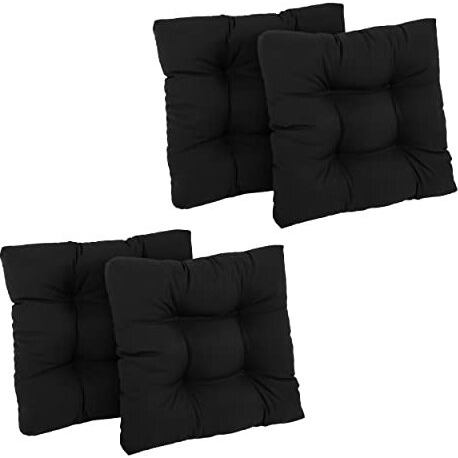 19-Inch Squared Twill Tufted Dining Chair Cushions (Set Of 4)  94005-4Ch-Tw-Bk