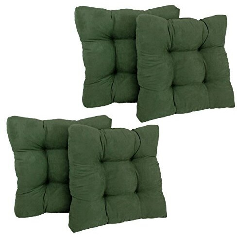 19-Inch Squared Microsuede Tufted Dining Chair Cushion (Set Of Four)