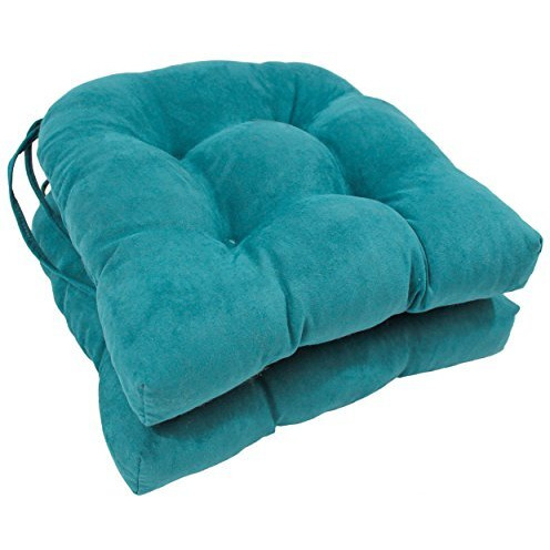 16-Inch Solid Microsuede U-Shaped Tufted Chair Cushions (Set Of 2)