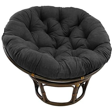 48-Inch Solid Microsuede Papasan Cushion (Fits 46-Inch Papasan Frame)  93302-Ms-Bk