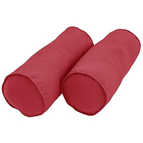 20-Inch By 8-Inch Double-Corded Solid Twill Bolster Pillows With Inserts (Set Of 2)  Bery Berry