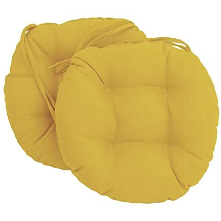 16-Inch Spun Polyester Solid Outdoor Round Tufted Chair Cushions (Set Of 2) 916X16Rd-T-2Ch-Reo-Sol-03