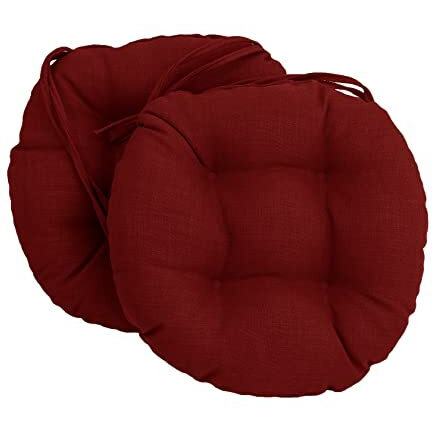 16-Inch Spun Polyester Solid Outdoor Round Tufted Chair Cushions (Set Of 2) 916X16Rd-T-2Ch-Reo-Sol-04