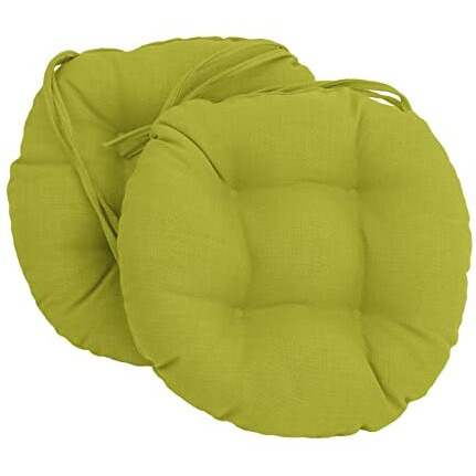 16-Inch Spun Polyester Solid Outdoor Round Tufted Chair Cushions (Set Of 2) 916X16Rd-T-2Ch-Reo-Sol-01