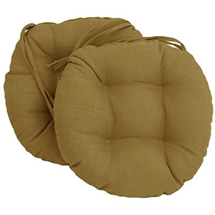 16-Inch Spun Polyester Solid Outdoor Round Tufted Chair Cushions (Set Of 2) 916X16Rd-T-2Ch-Reo-Sol-08
