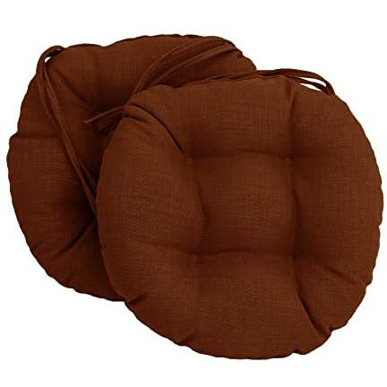 16-Inch Spun Polyester Solid Outdoor Round Tufted Chair Cushions (Set Of 2) 916X16Rd-T-2Ch-Reo-Sol-06