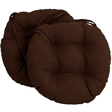 16-Inch Spun Polyester Solid Outdoor Round Tufted Chair Cushions (Set Of 2) 916X16Rd-T-2Ch-Reo-Sol-10