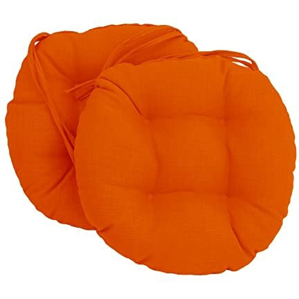 16-Inch Spun Polyester Solid Outdoor Round Tufted Chair Cushions (Set Of 2) 916X16Rd-T-2Ch-Reo-Sol-13