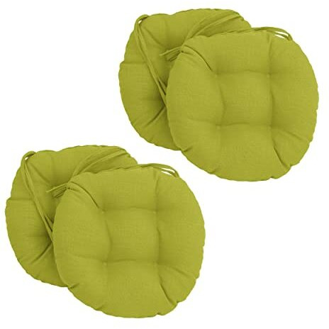 16-Inch Spun Polyester Solid Outdoor Round Tufted Chair Cushions (Set Of 4) 916X16Rd-T-4Ch-Reo-Sol-01