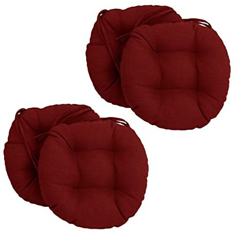 16-Inch Spun Polyester Solid Outdoor Round Tufted Chair Cushions (Set Of 4) 916X16Rd-T-4Ch-Reo-Sol-04