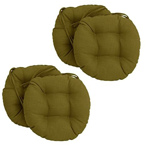 16-Inch Spun Polyester Solid Outdoor Round Tufted Chair Cushions (Set Of 4) 916X16Rd-T-4Ch-Reo-Sol-02