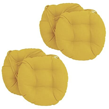 16-Inch Spun Polyester Solid Outdoor Round Tufted Chair Cushions (Set Of 4) 916X16Rd-T-4Ch-Reo-Sol-03