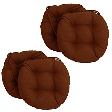 16-Inch Spun Polyester Solid Outdoor Round Tufted Chair Cushions (Set Of 4) 916X16Rd-T-4Ch-Reo-Sol-06