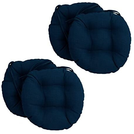16-Inch Spun Polyester Solid Outdoor Round Tufted Chair Cushions (Set Of 4) 916X16Rd-T-4Ch-Reo-Sol-05