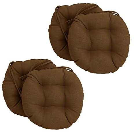 16-Inch Spun Polyester Solid Outdoor Round Tufted Chair Cushions (Set Of 4) 916X16Rd-T-4Ch-Reo-Sol-09