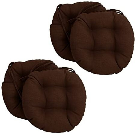 16-Inch Spun Polyester Solid Outdoor Round Tufted Chair Cushions (Set Of 4) 916X16Rd-T-4Ch-Reo-Sol-10