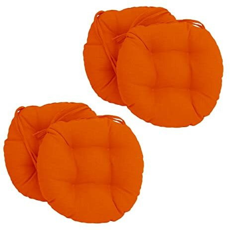 16-Inch Spun Polyester Solid Outdoor Round Tufted Chair Cushions (Set Of 4) 916X16Rd-T-4Ch-Reo-Sol-13