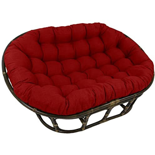65-Inch By 48-Inch Solid Outdoor Spun Polyester Double Papasan Cushion  93304-Reo-Sol-04