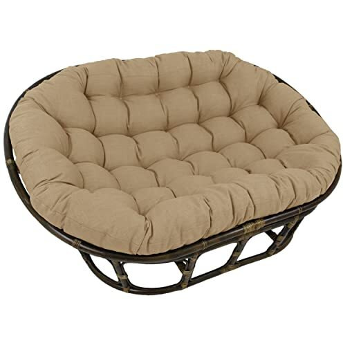 65-Inch By 48-Inch Solid Outdoor Spun Polyester Double Papasan Cushion  93304-Reo-Sol-07
