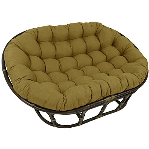 65-Inch By 48-Inch Solid Outdoor Spun Polyester Double Papasan Cushion  93304-Reo-Sol-08