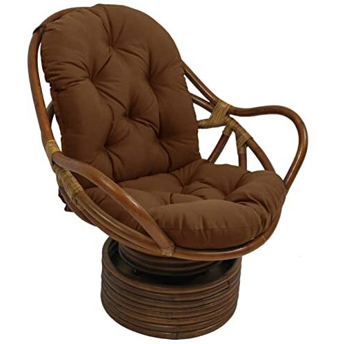 48-Inch By 24-Inch Solid Outdoor Spun Polyester Swivel Rocker Cushion 93310-Reo-Sol-09