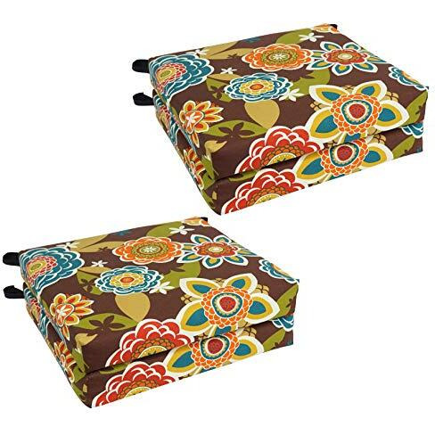 20-Inch By 19-Inch Patterned Outdoor Spun Polyester Chair Cushions (Set Of 4)  93454-4Ch-Reo-50