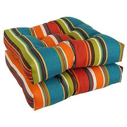 19-Inch Squared Patterned Spun Polyester Tufted Dining Chair Cushions (Set Of 4)  94005-4Ch-Reo-51