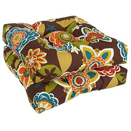 19-Inch Squared Patterned Spun Polyester Tufted Dining Chair Cushions (Set Of 4)  94005-4Ch-Reo-50