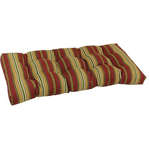 42-Inch By 19-Inch Squared Patterned Spun Polyester Tufted Loveseat Cushion  94006-Ls-Reo-17