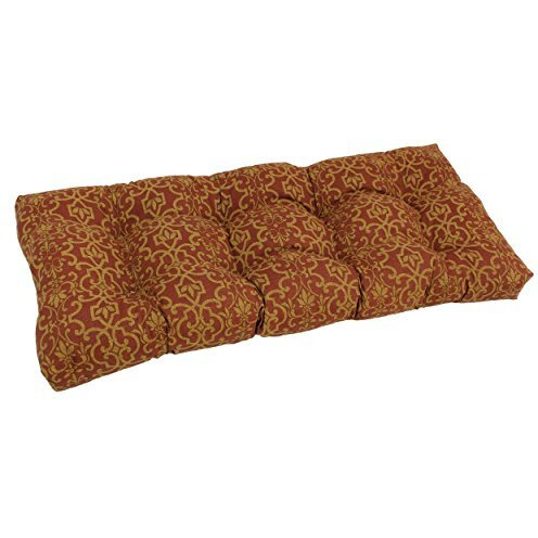 42-Inch By 19-Inch Squared Patterned Spun Polyester Tufted Loveseat Cushion  94006-Ls-Reo-18