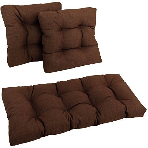 Squared Solid Spun Polyester Tufted Settee Cushions (Set Of 3) 94006-Reo-Sol-10