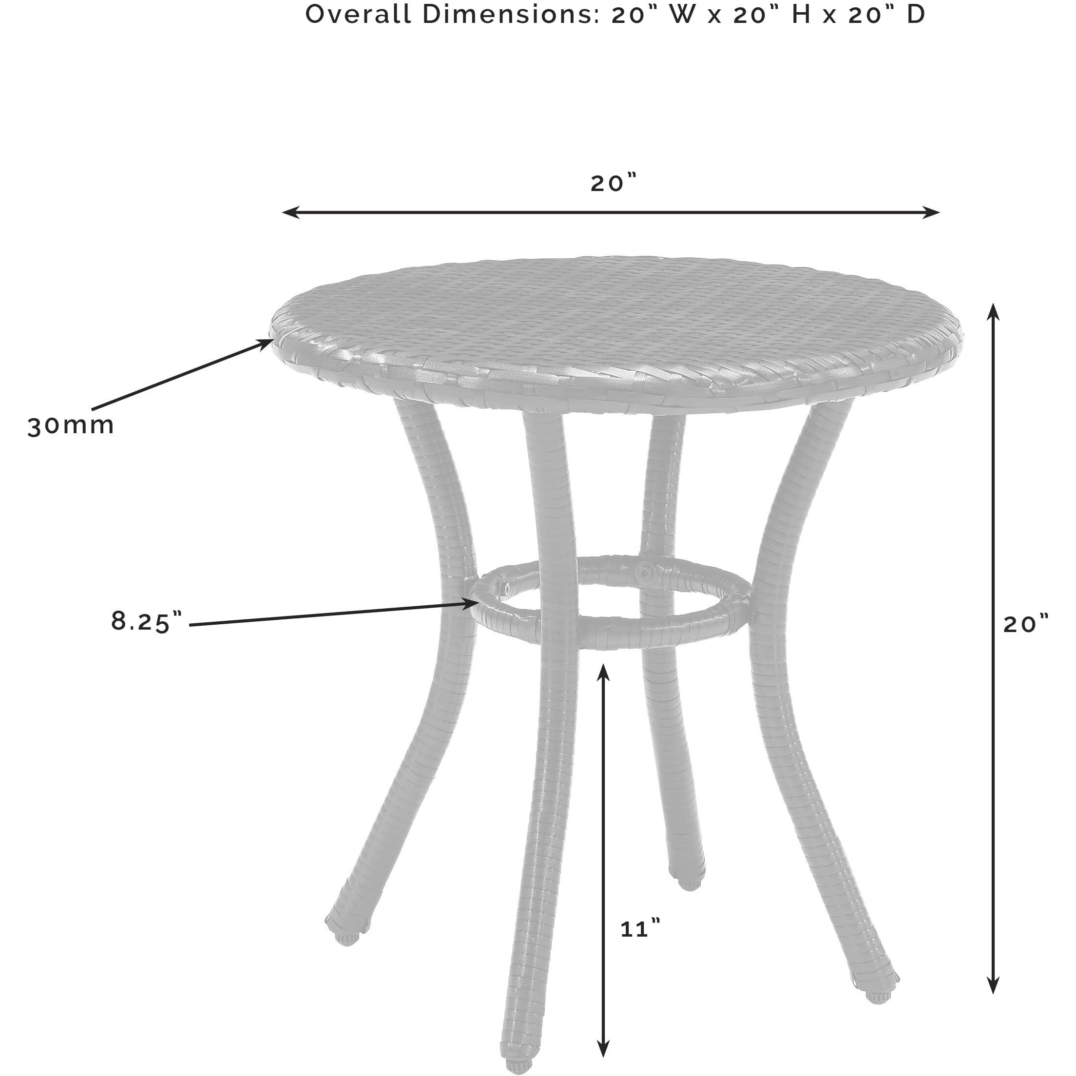 Palm Harbor Outdoor Wicker Round Side Table Brown