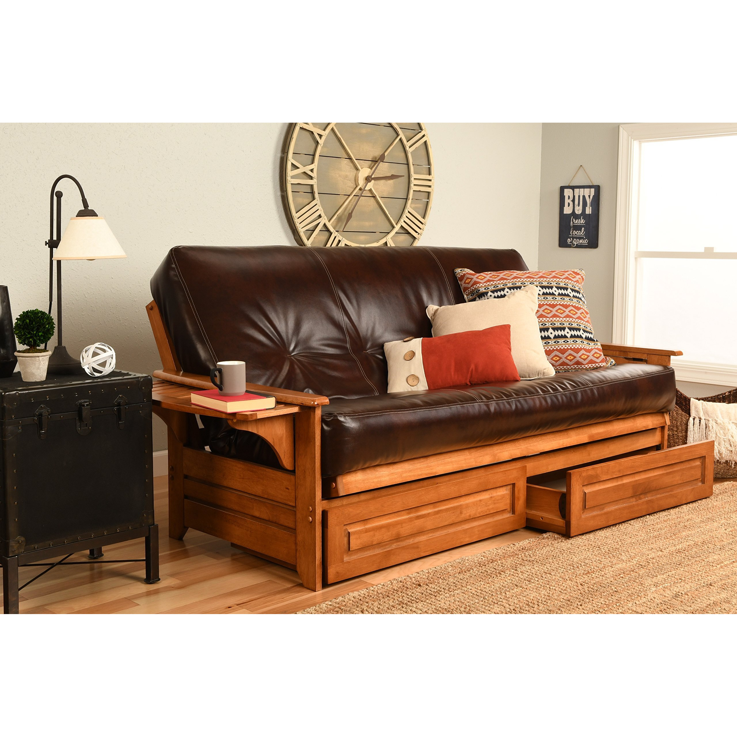 Phoenix Frame-Barbados Finish-Oregon Trail Java Mattress-Storage Drawers
