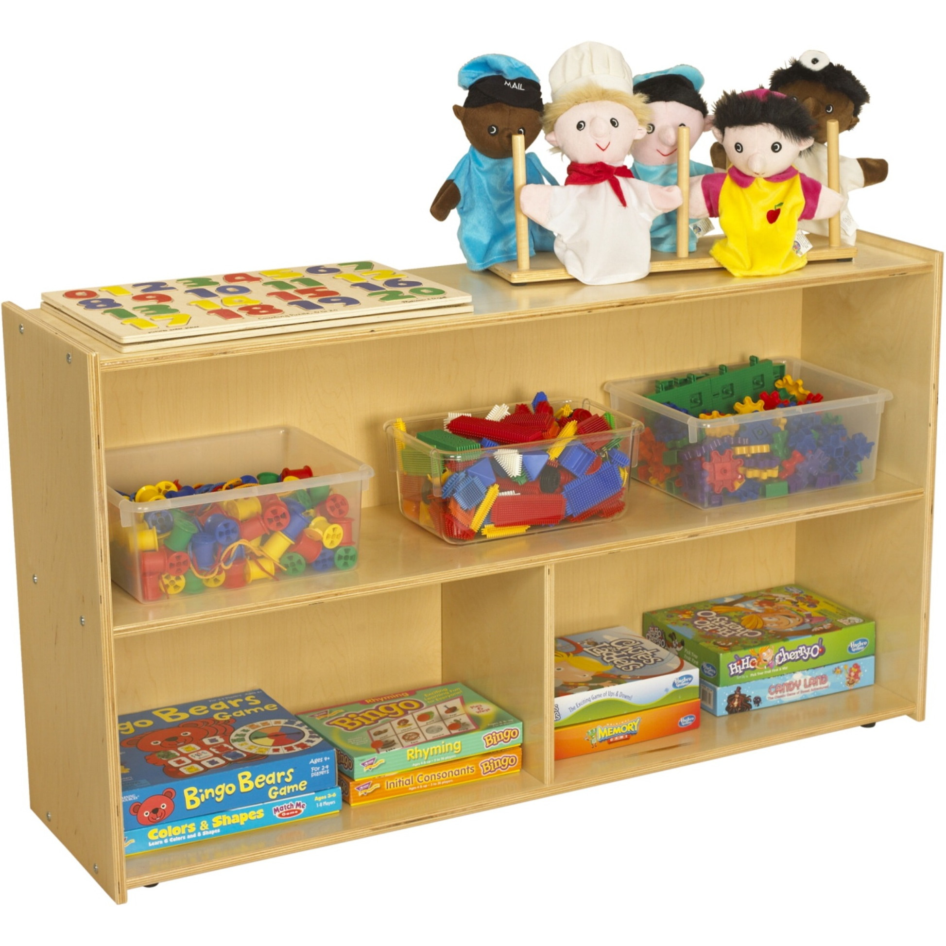Childcraft Abc Furnishings 2-Shelf 3-Compartment Storage Unit  48 X 13 X 27-3/8 Inches