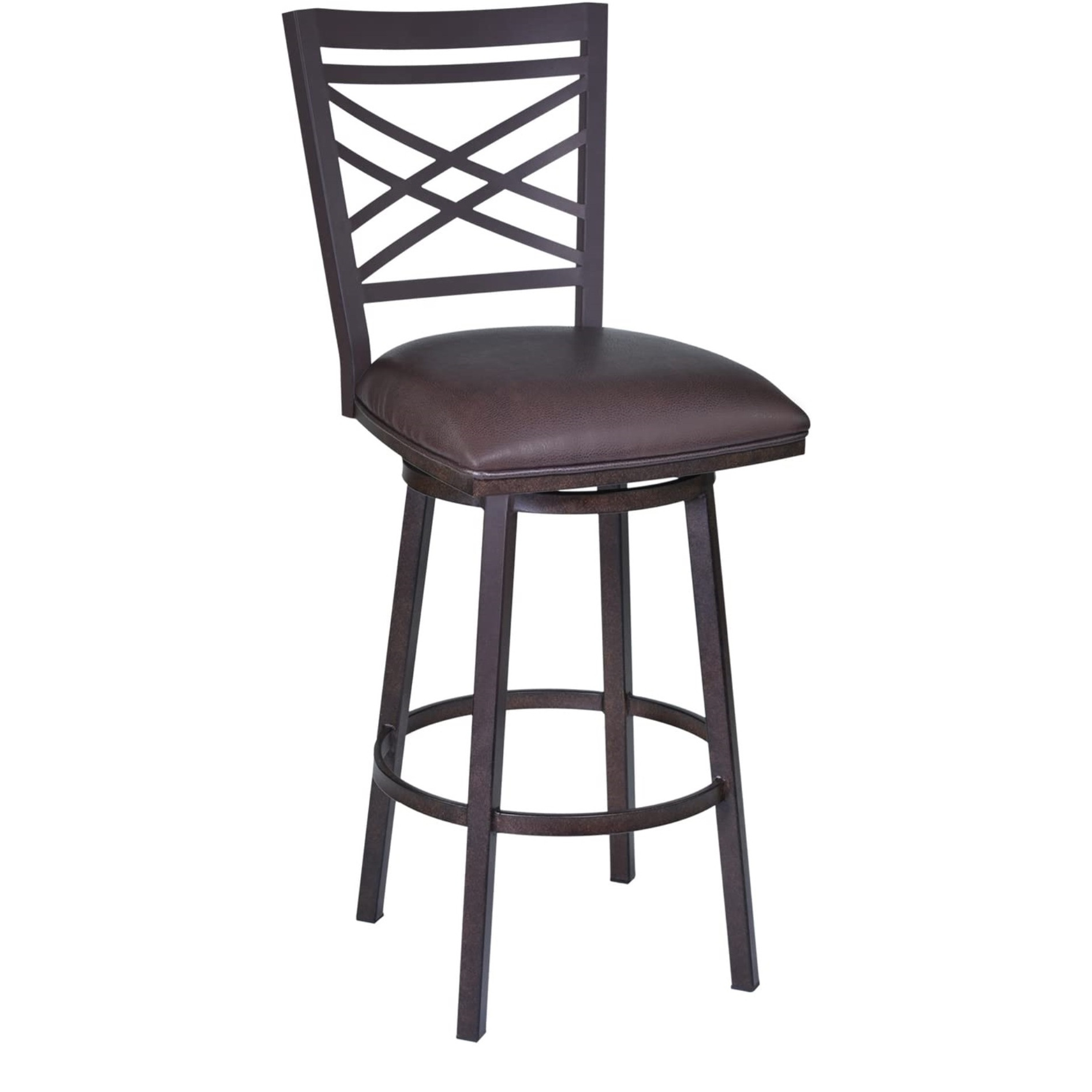 Fargo 26"" Barstool In Auburn Bay Finish With Brown Pu Upholstery