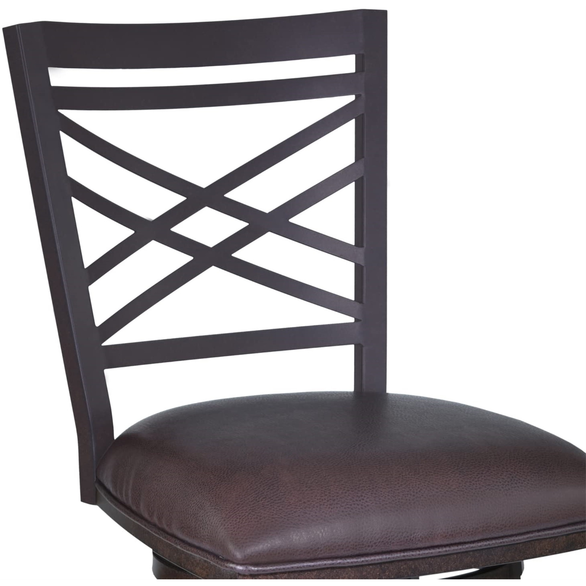 Fargo 26"" Barstool In Auburn Bay Finish With Brown Pu Upholstery