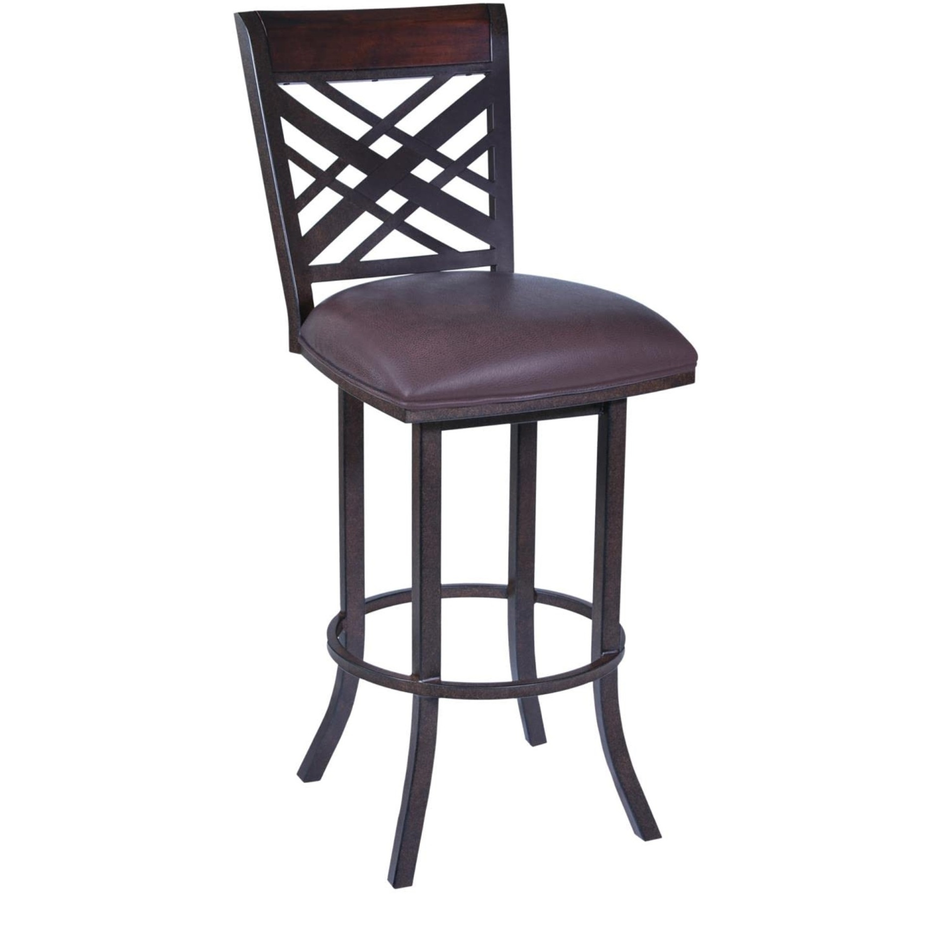 Tahiti  30"" Barstool In Auburn Bay Finish With Brown Pu Upholstery