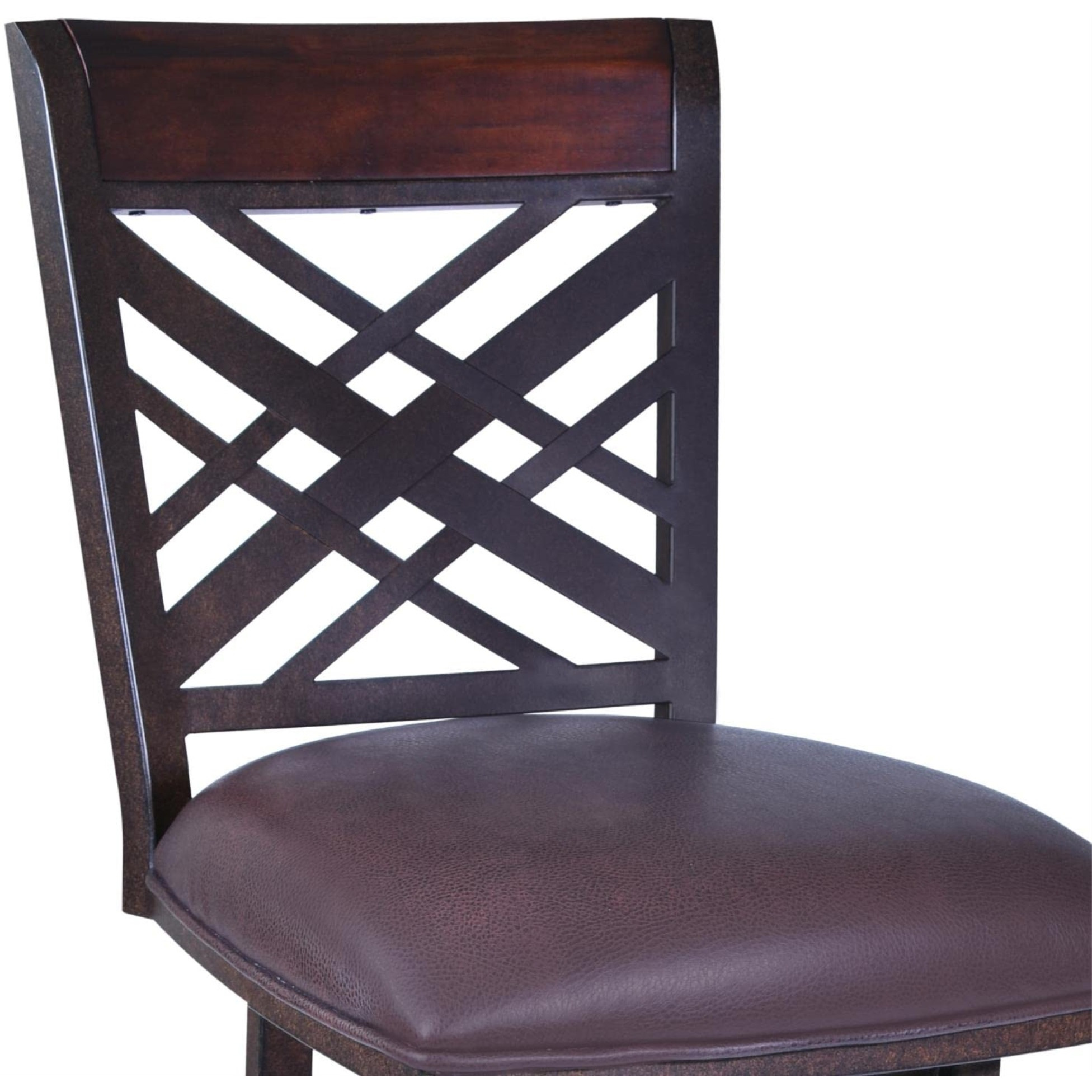 Tahiti  30"" Barstool In Auburn Bay Finish With Brown Pu Upholstery
