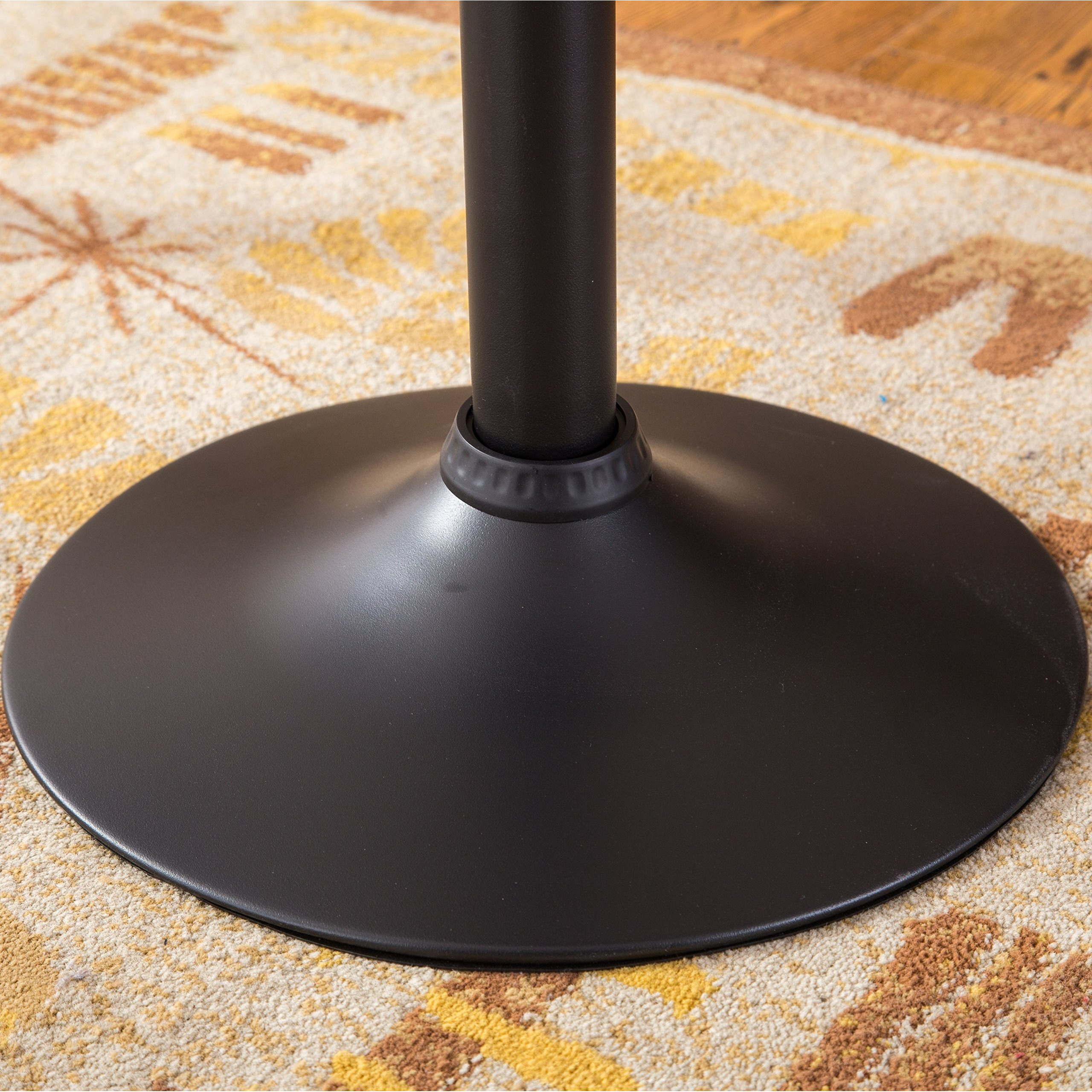 Roundhill Furniture Belham Swivel Black Bonded Leather Adjustable Bar Stool. Set Of 2