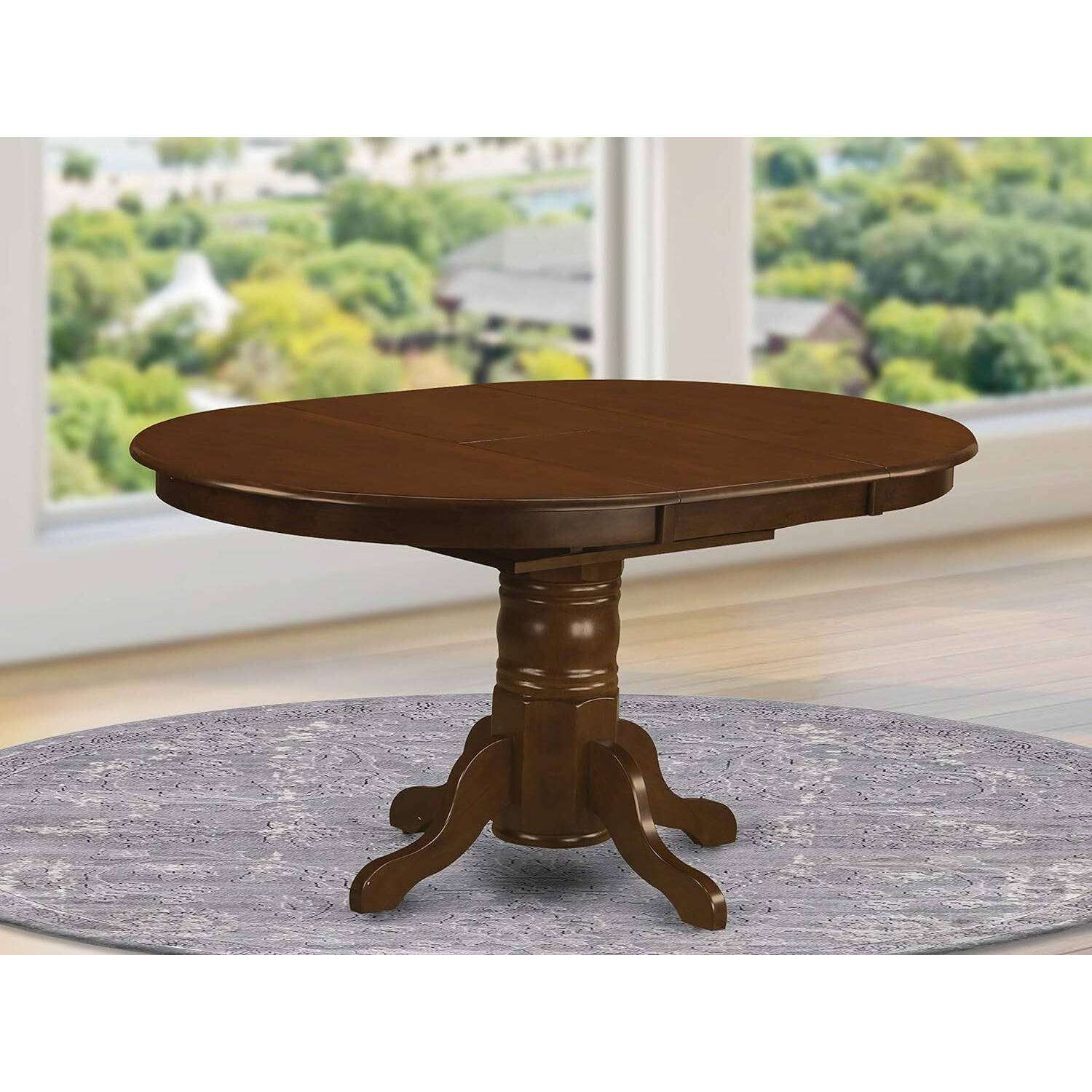 Kenley  Oval  Single  Pedestal  Oval  Dining  Table  42"&quotX60""  With  18""  Butterfly  Leaf