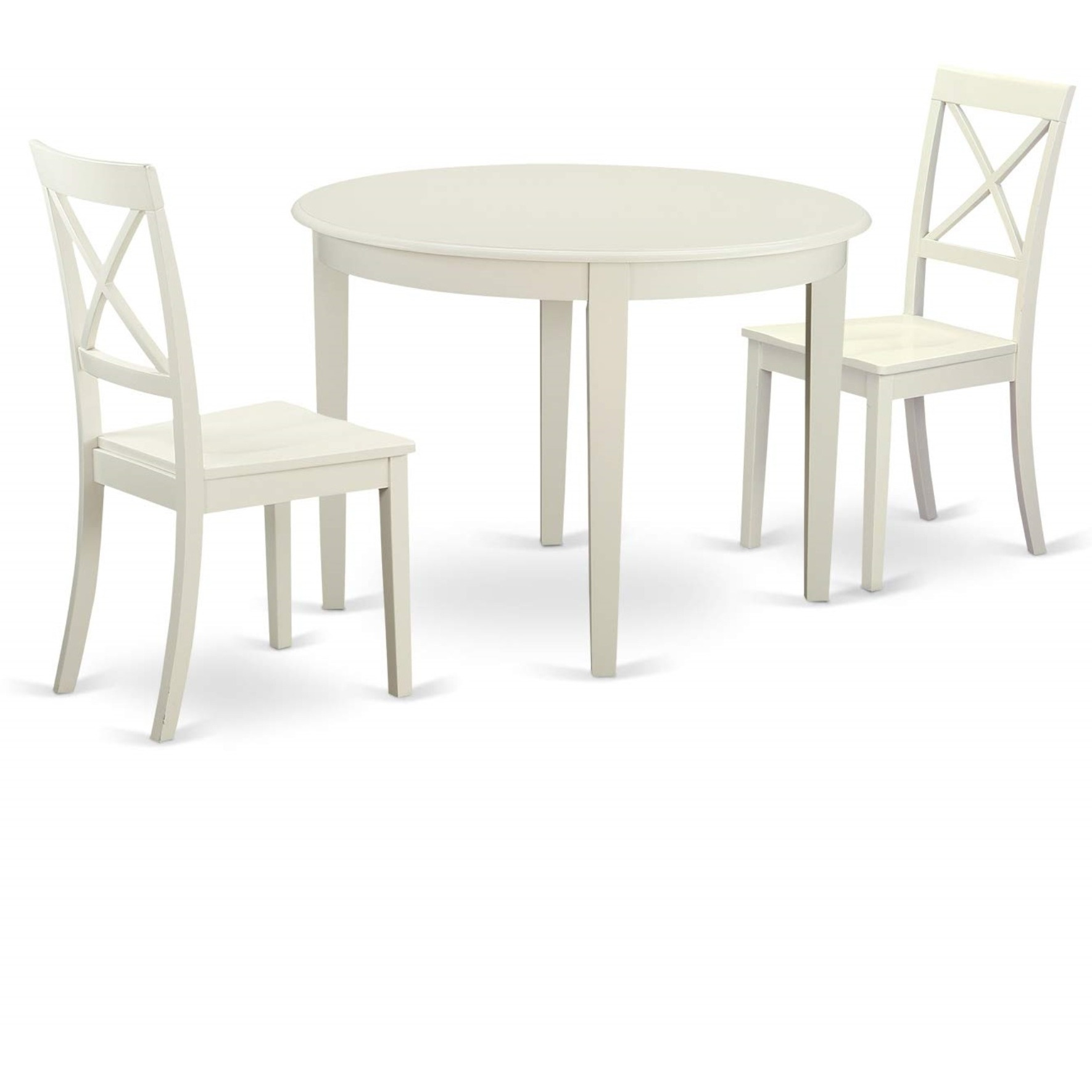 Bost3-Whi-W 3 Pc Dining Room Set For 2-Small Kitchen Table And 2 Kitchen Chairs