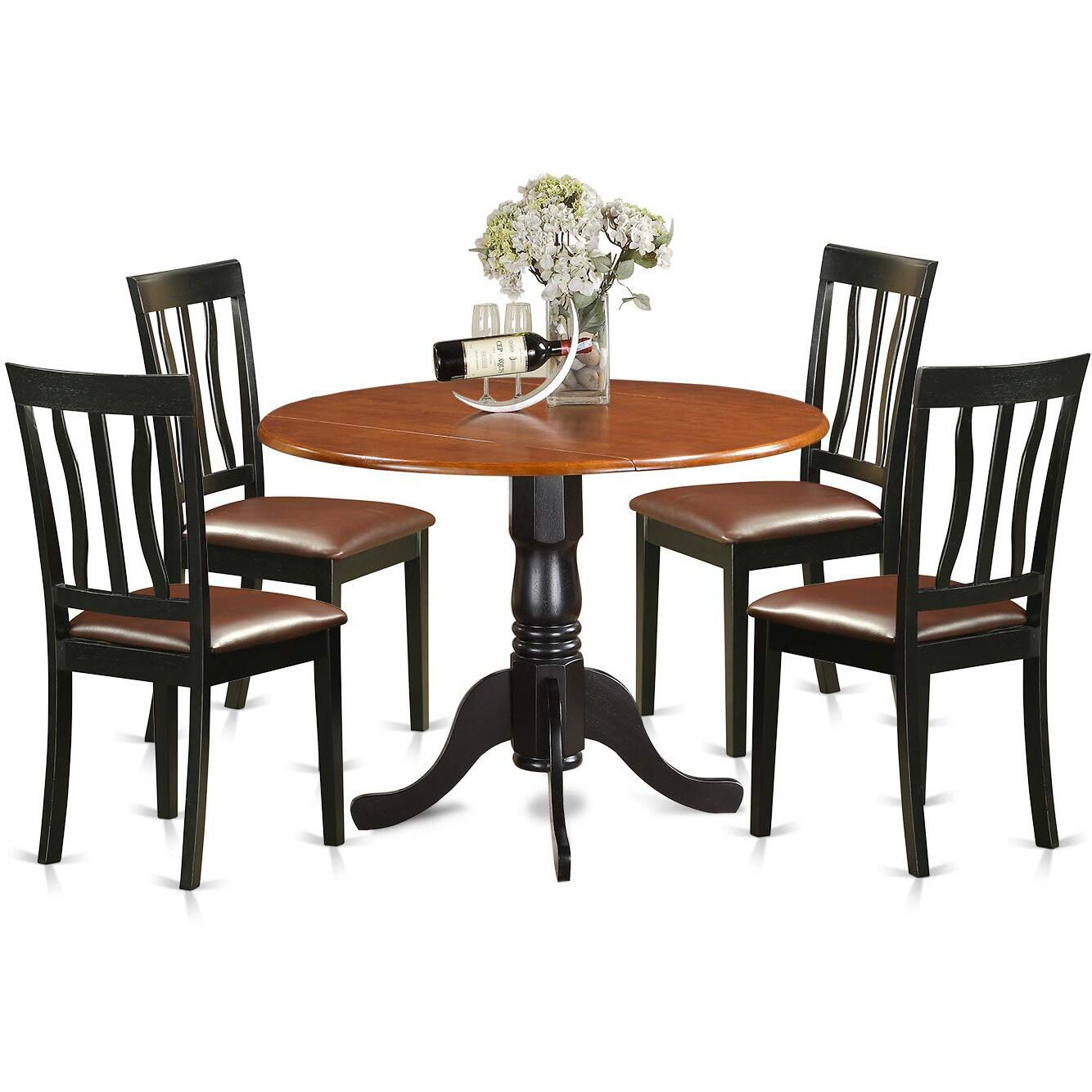 Dining Set - 5 Pcs With 4 Wood Chairs