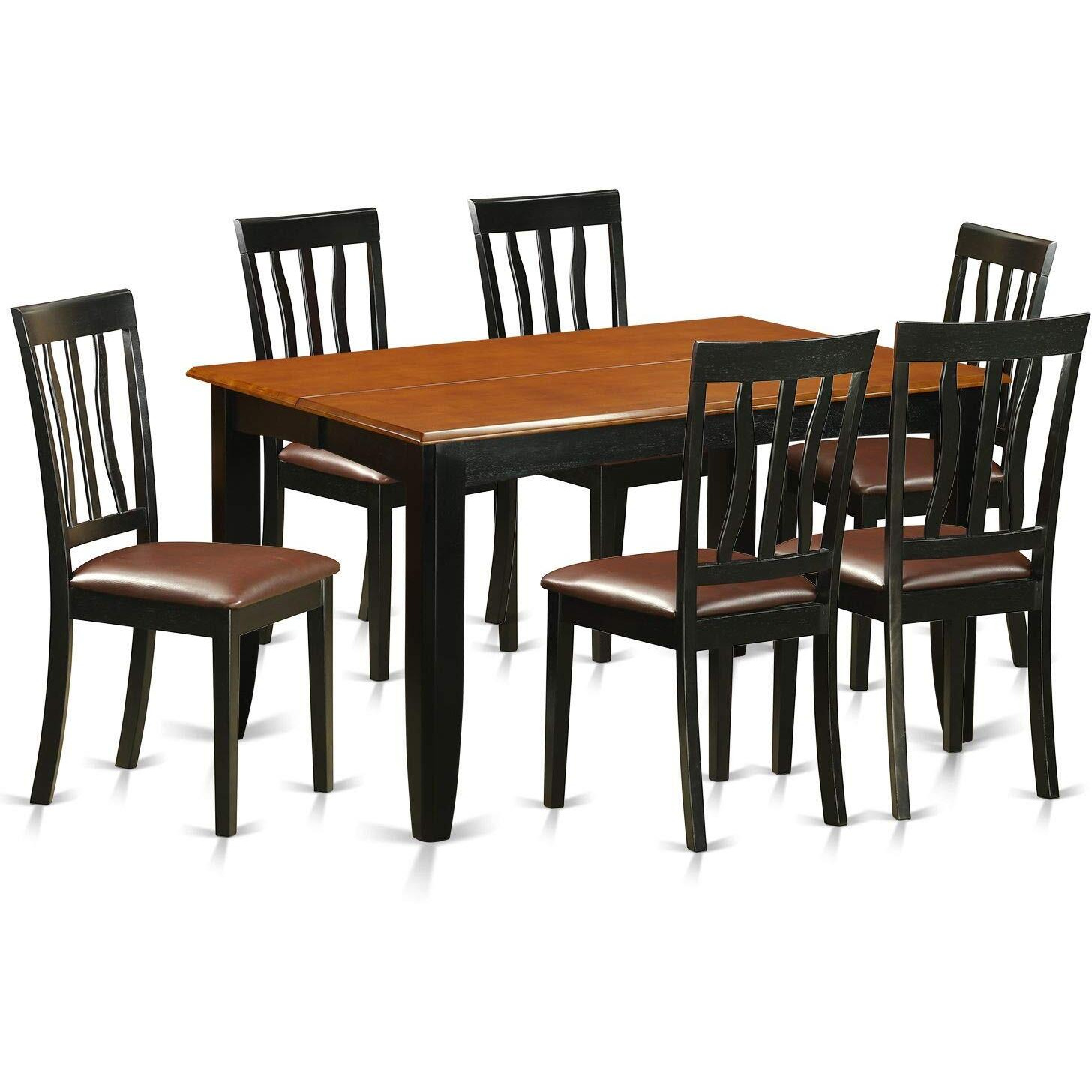 7  Pc  Dining  Room  Set-Dining  Table  And  6  Wood  Dining  Chairs