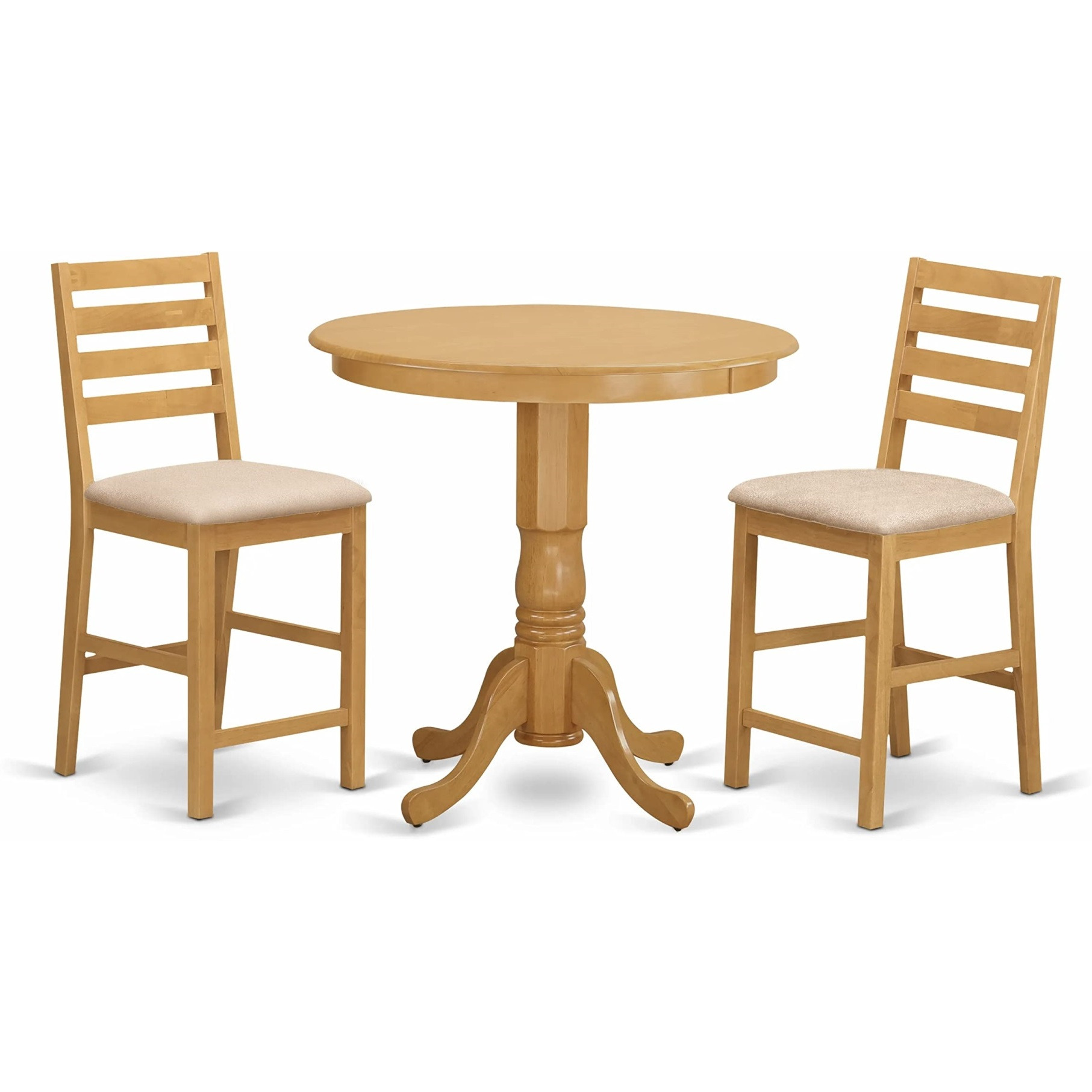 Jacf3-Oak-C 3 Pc Counter Height Dining Room Set-Pub Table And 2 Counter Height Chairs