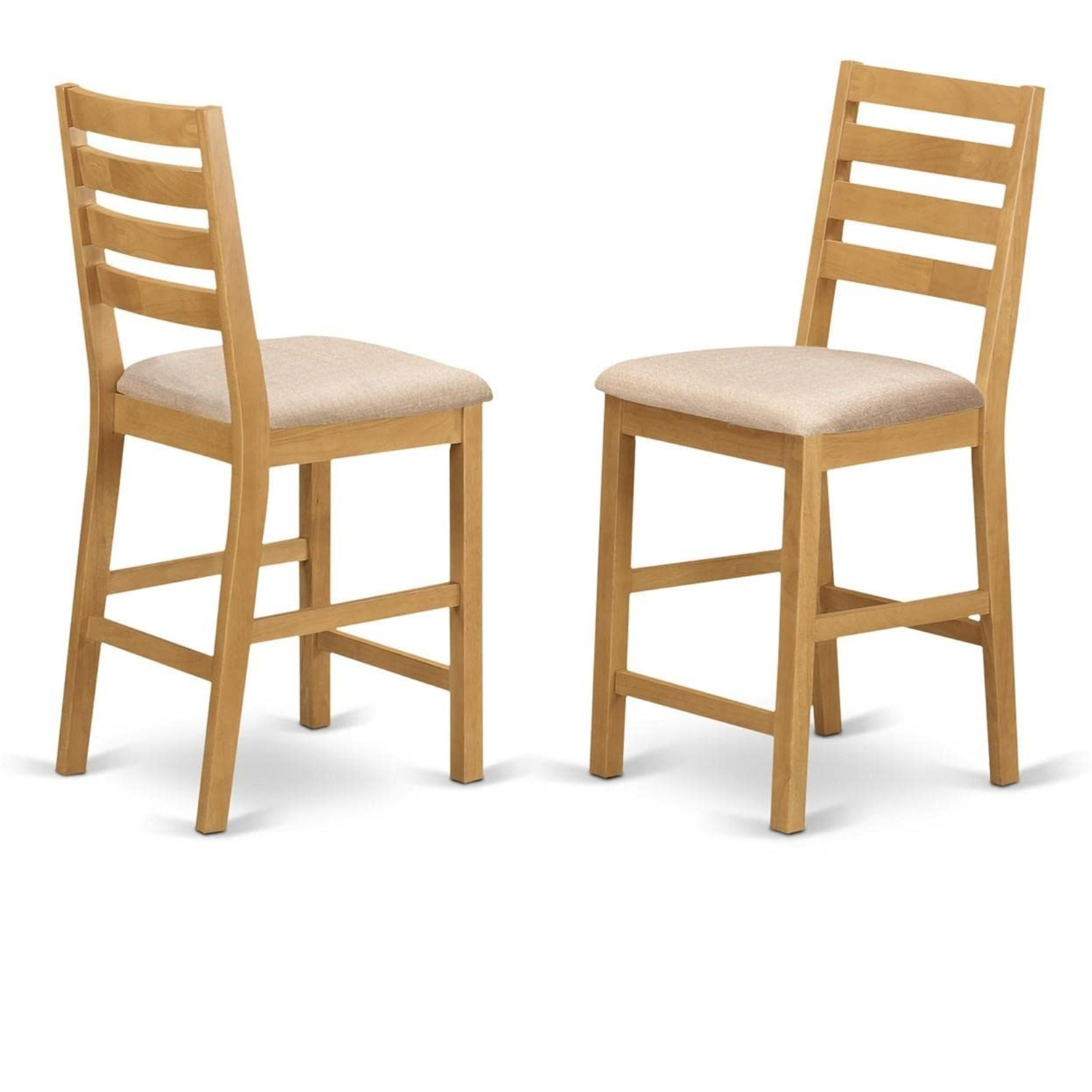 Yacf3-Oak-C 3 Pc Counter Height Set - Counter Height Table And 2 Dinette Chairs.