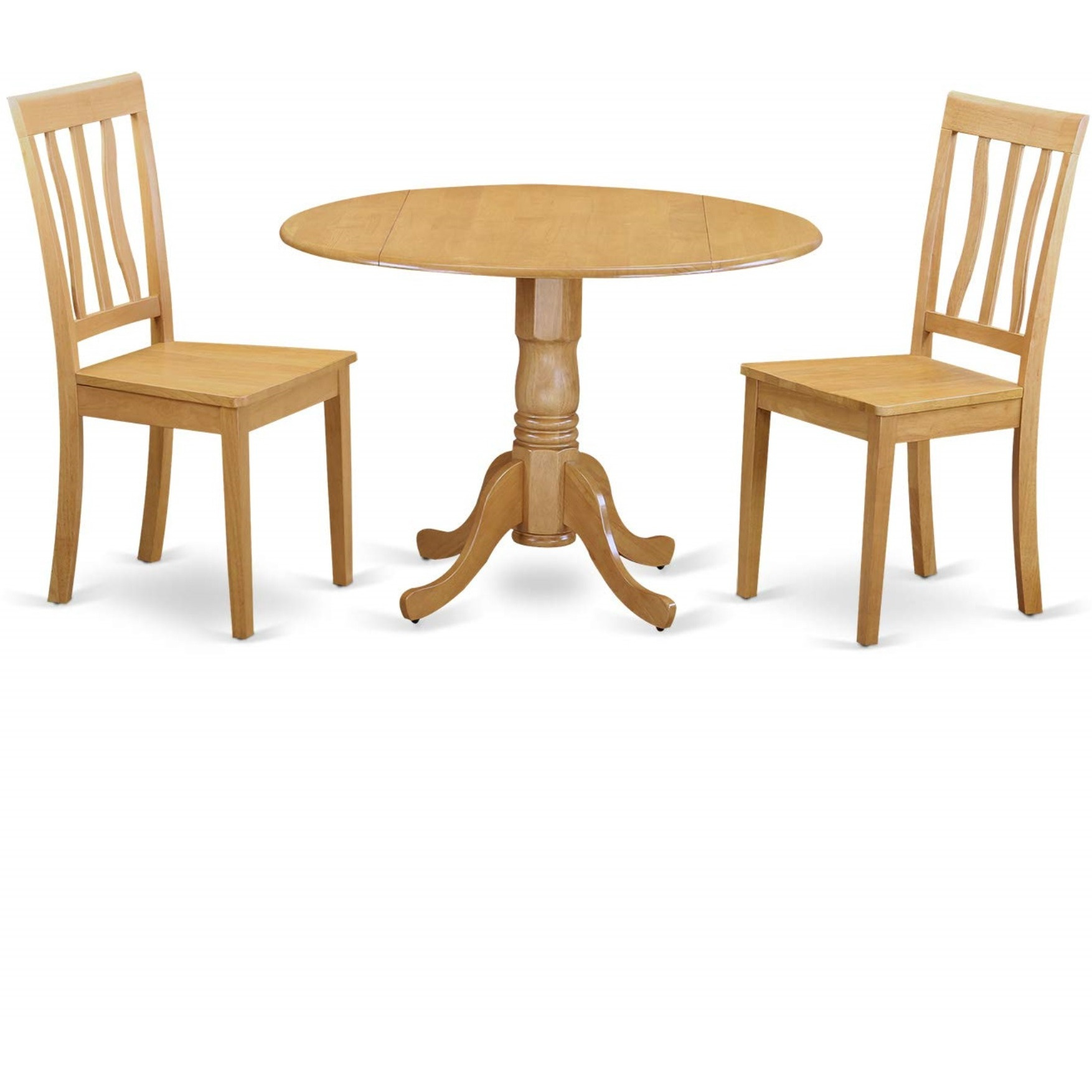Dlan3-Oak-W 3 Pc Dining Room Set - Kitchen Dinette Table And 2 Dining Chairs