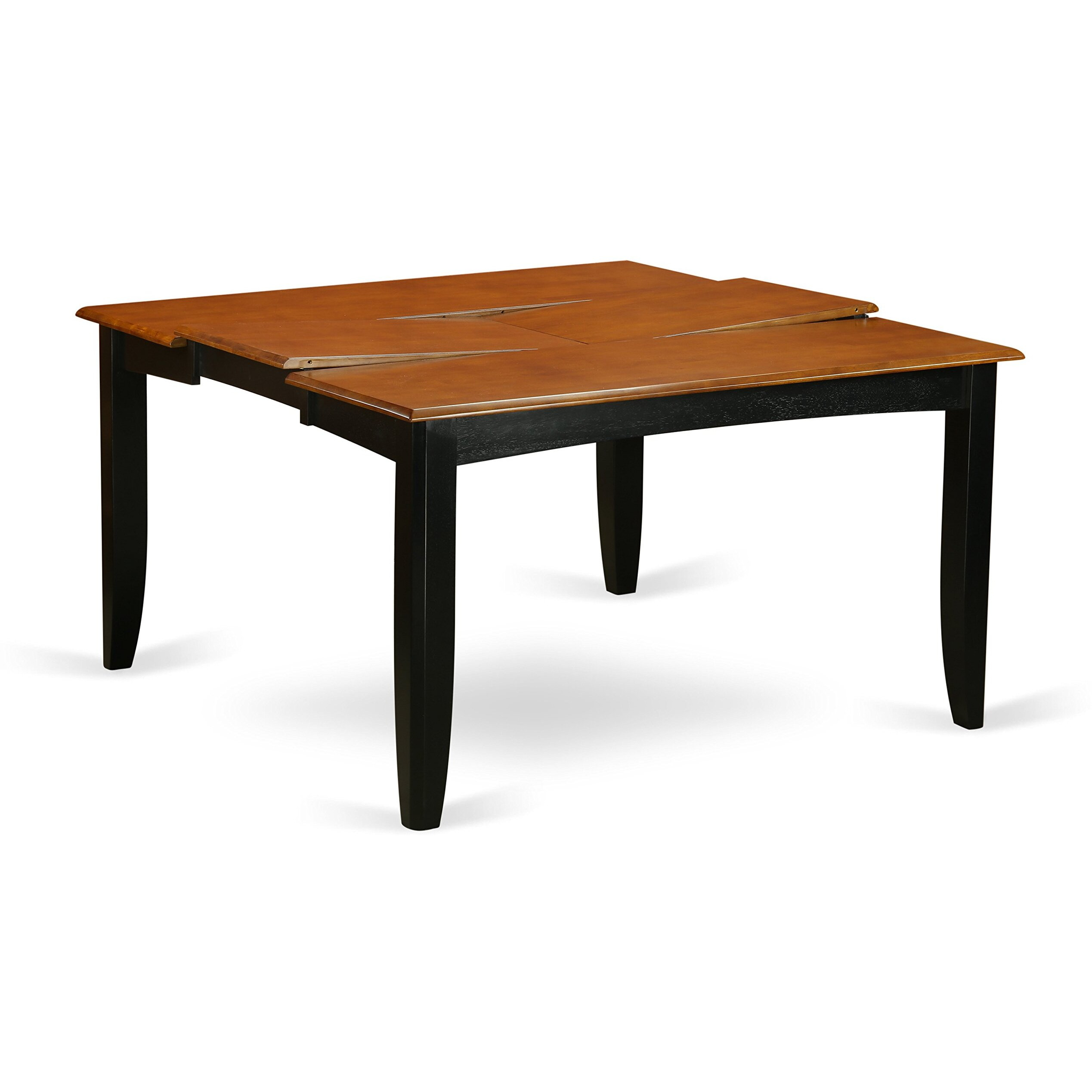 East West Furniture Pfan6-Bch-Lc 6 Piece Dining Room Table Set Contains A Square Kitchen Table With Butterfly Leaf And 4 Faux Leather Dining Chairs With A Bench  54X54 Inch  Black & Cherry