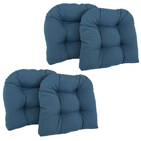 19-Inch U-Shaped Solid Twill Tuffed Dining Chair Cushions (Set Of 4) 93184-4Ch-Tw-Ss