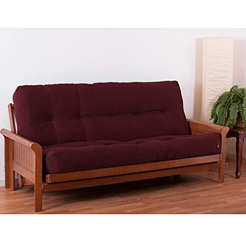 Blazing Needles Renewal 9-Inch Twill Full-Size Futon Mattress - Burgundy